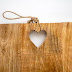 Large Natural Mango Wood Heart Board