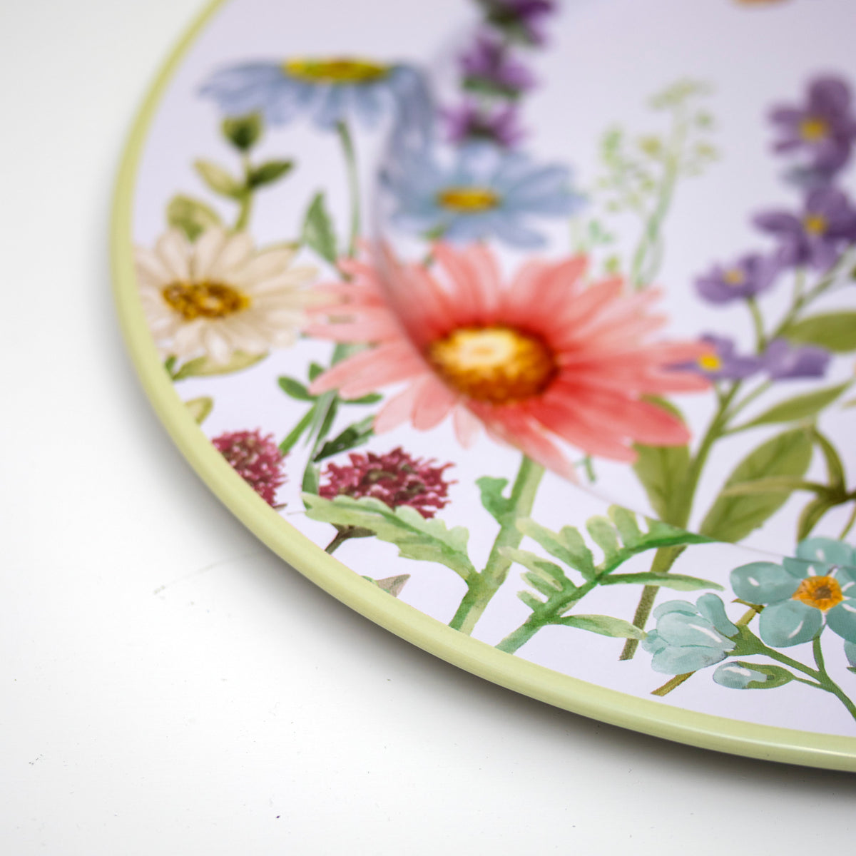 Set of 4 Floral Meadow Tin Serving Plates