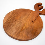Round Mango Wood Chopping Board With Antler Handle
