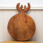 Round Mango Wood Chopping Board With Antler Handle
