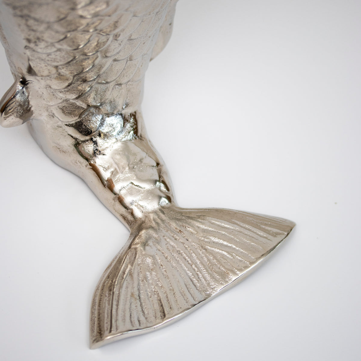 Silver Aluminium Fish Vase