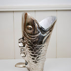 Silver Aluminium Fish Vase