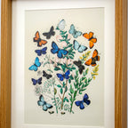 Set of 3 Butterfly Botanical Framed Wall Prints