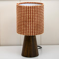 Brown Bobble Shade Wooden Table Lamp