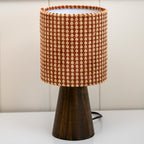 Brown Bobble Shade Wooden Table Lamp
