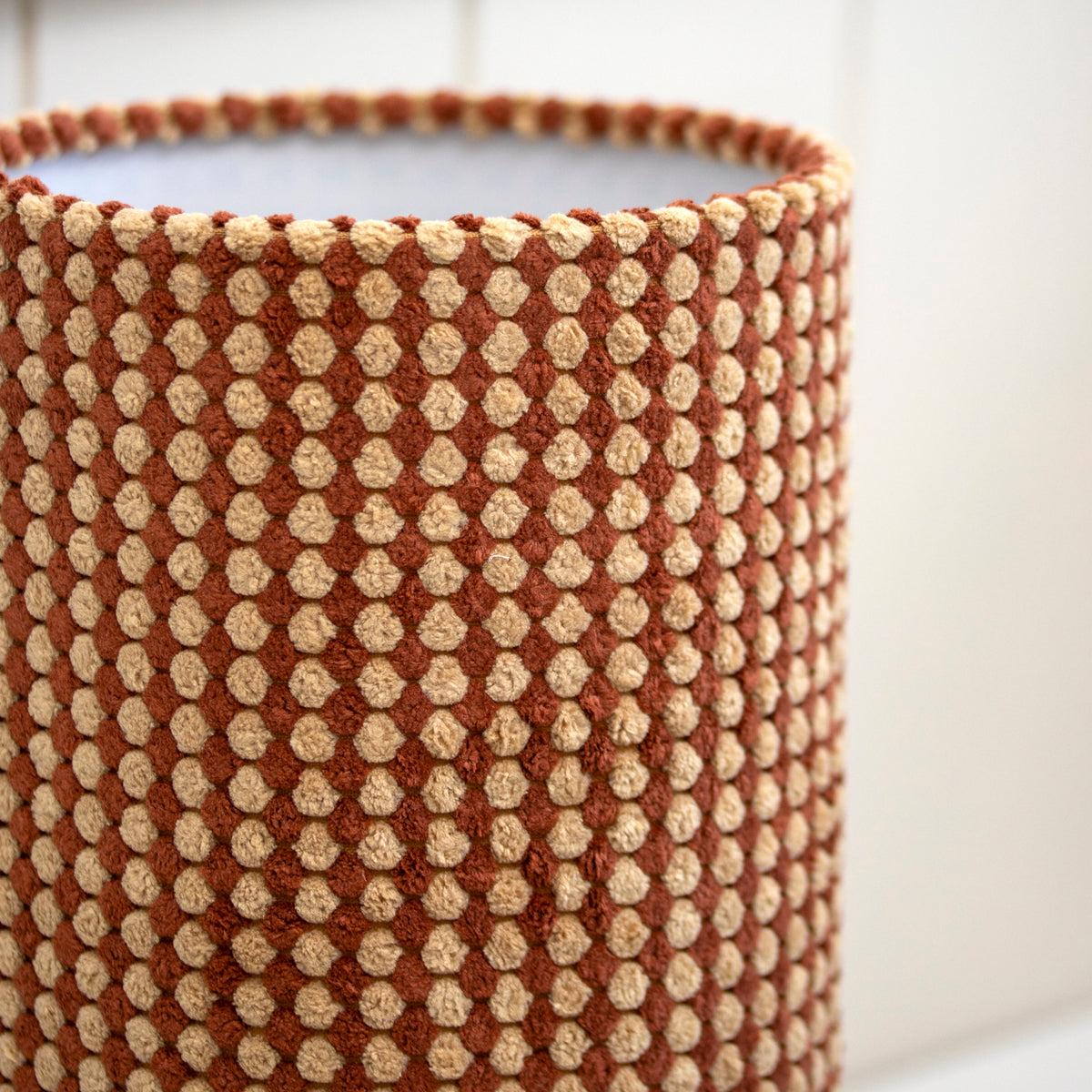 Brown Bobble Shade Wooden Table Lamp