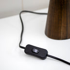 Brown Bobble Shade Wooden Table Lamp