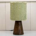 Green Bobble Shade Wooden Table Lamp