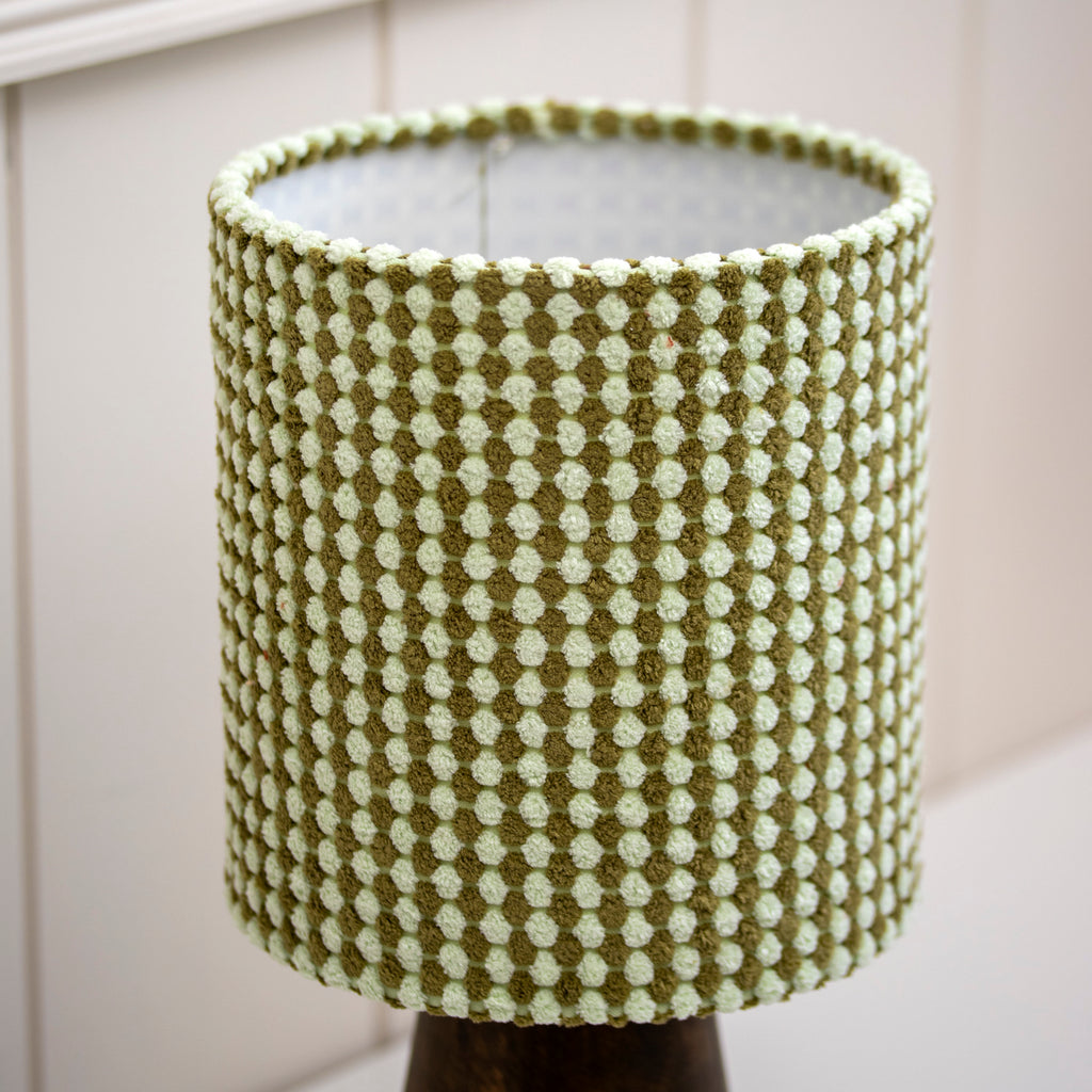 Green Bobble Shade Wooden Table Lamp