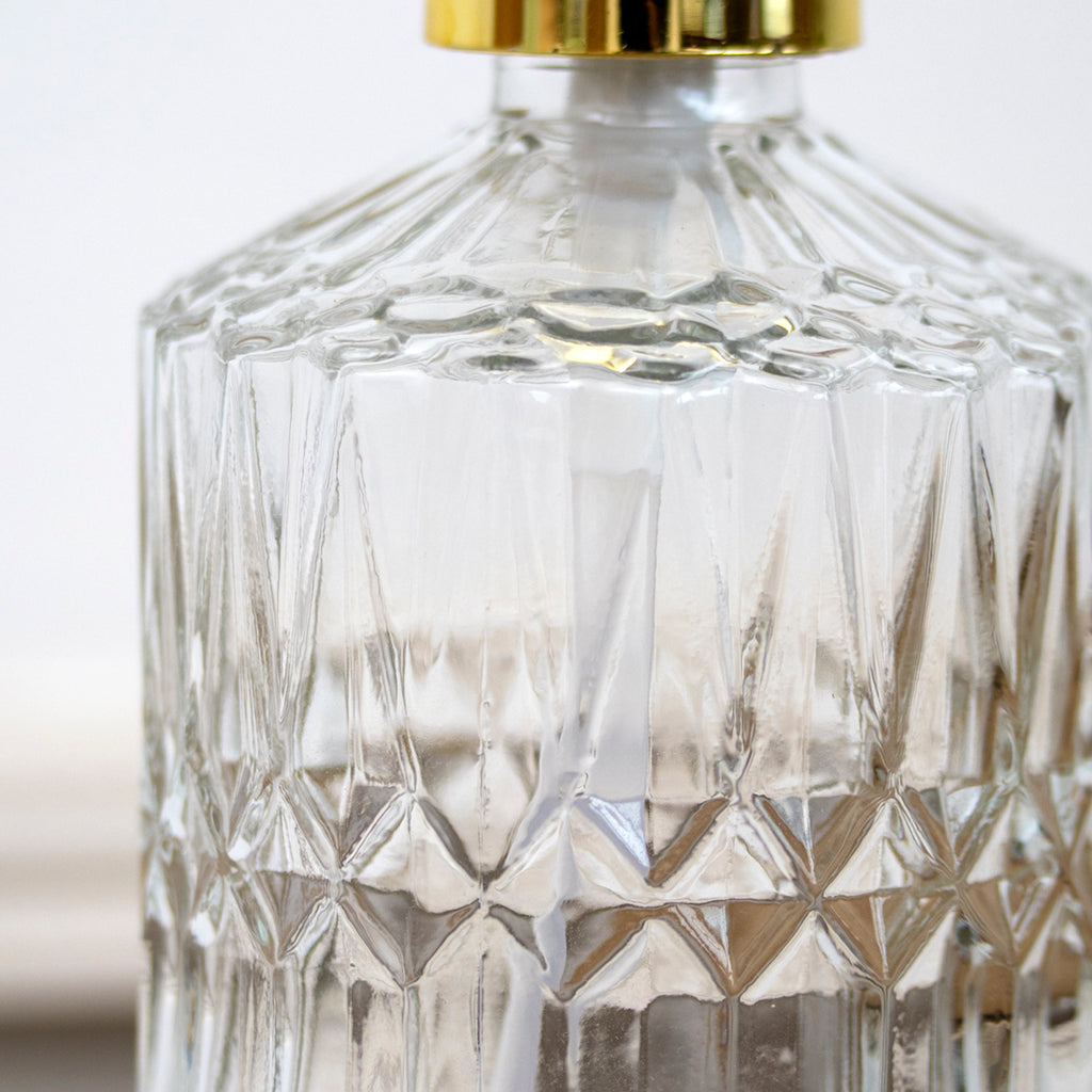 Set Of 2 Clear Diamond Glass Soap Dispensers