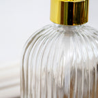 Set Of 2 Clear Ribbed Glass Soap Dispensers