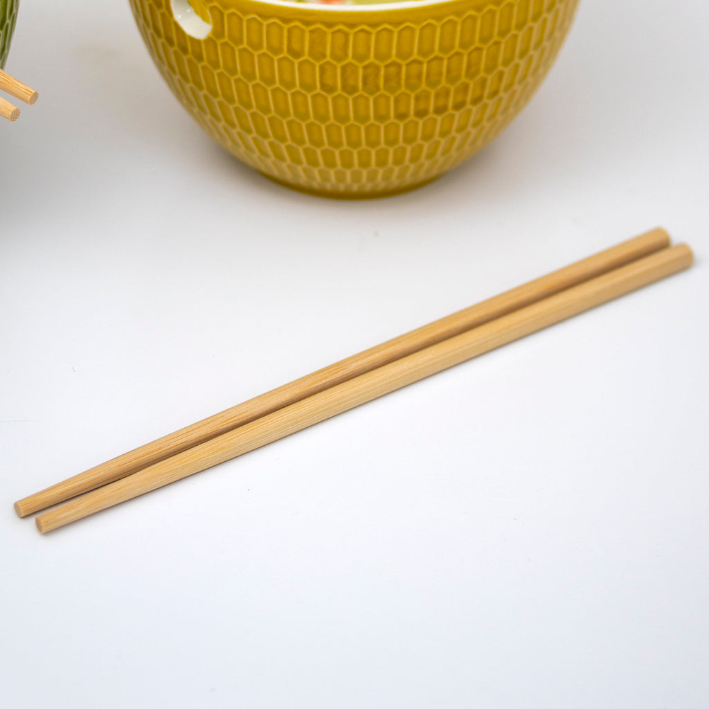 Set Of 2 Floral Songbird Noodle Bowls With Chopsticks