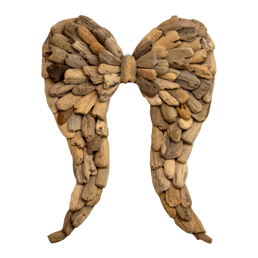 Large Teak Root Angel Wings Wall Sculpture