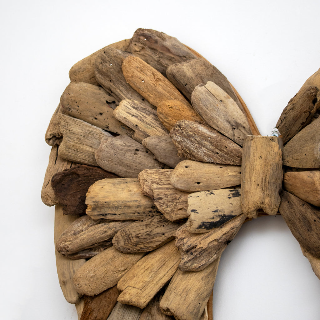 Large Teak Root Angel Wings Wall Sculpture