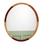 Two Tone Wooden Round Wall Mirror