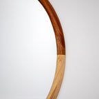 Two Tone Wooden Round Wall Mirror