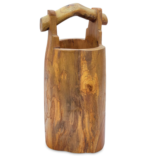 Teak Root Umbrella Stand With Handle