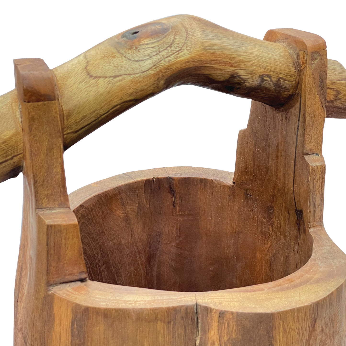 Teak Root Umbrella Stand With Handle