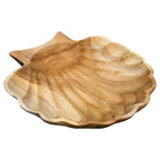 Teak Wood Scallop Shell Bowl