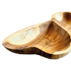 Teak Wood Double Heart Sharing Bowl