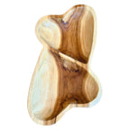 Teak Wood Double Heart Sharing Bowl