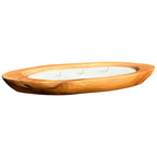 Teak Root Wooden Boat Shaped 3 Wick Candle Bowl
