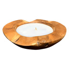 Teak Root Wooden Round Candle Bowl