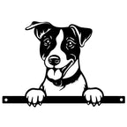 Black Metal Peeking Jack Russell Fence Topper
