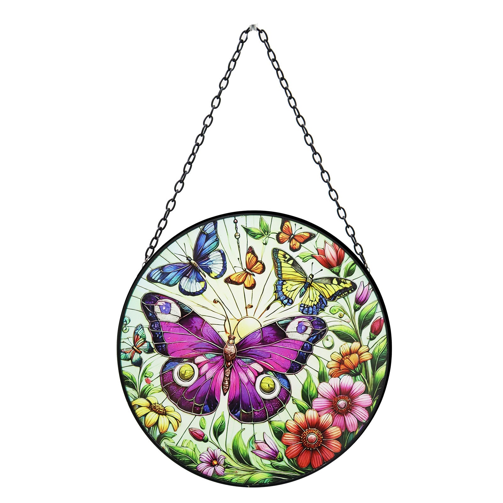 Hanging Stained Glass Butterfly Suncatcher