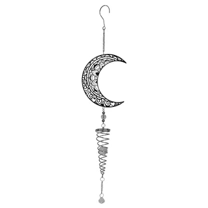 Stainless Steel Moon Spiral Wind Spinner