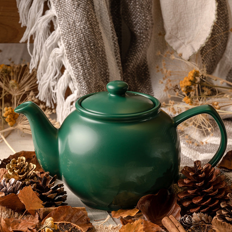 Emerald Green Stoneware 6 Cup Teapot