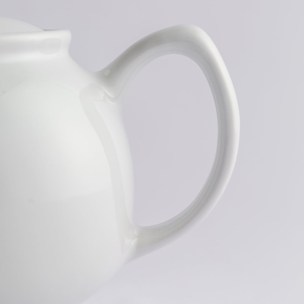 White Stoneware 6 Cup Teapot