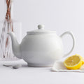 White Stoneware 6 Cup Teapot
