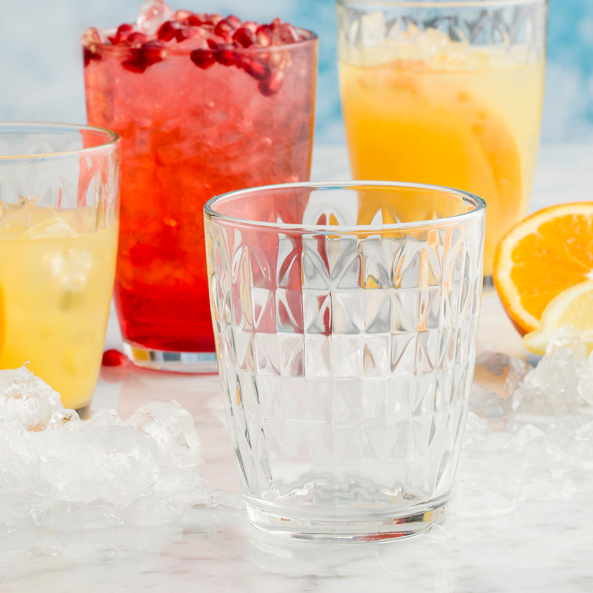 Set Of 4 Lowball Jewel Mixer Glasses 31cl