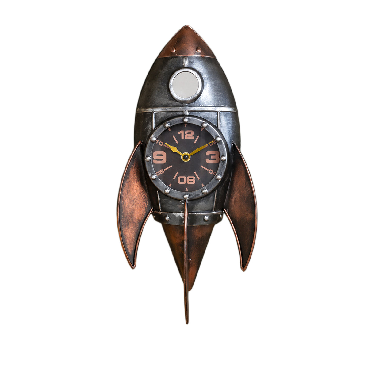 Vintage Metal Rocket Wall Clock