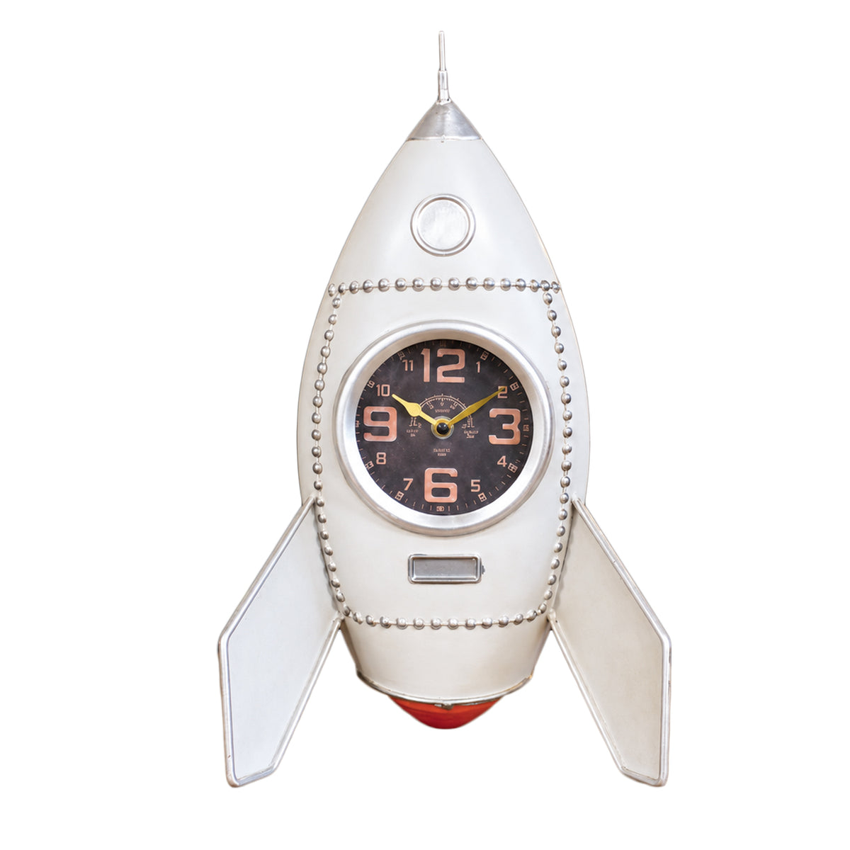 Vintage White Rocket Clock