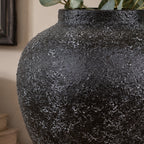 Black Textured Metal Vase