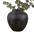 Black Textured Metal Vase