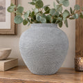 Grey Textured Metal Vase
