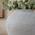 Grey Textured Metal Vase