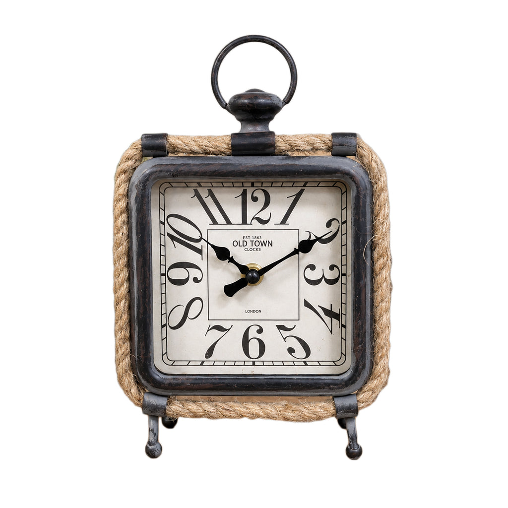 Vintage Square Rope Mantel Clock