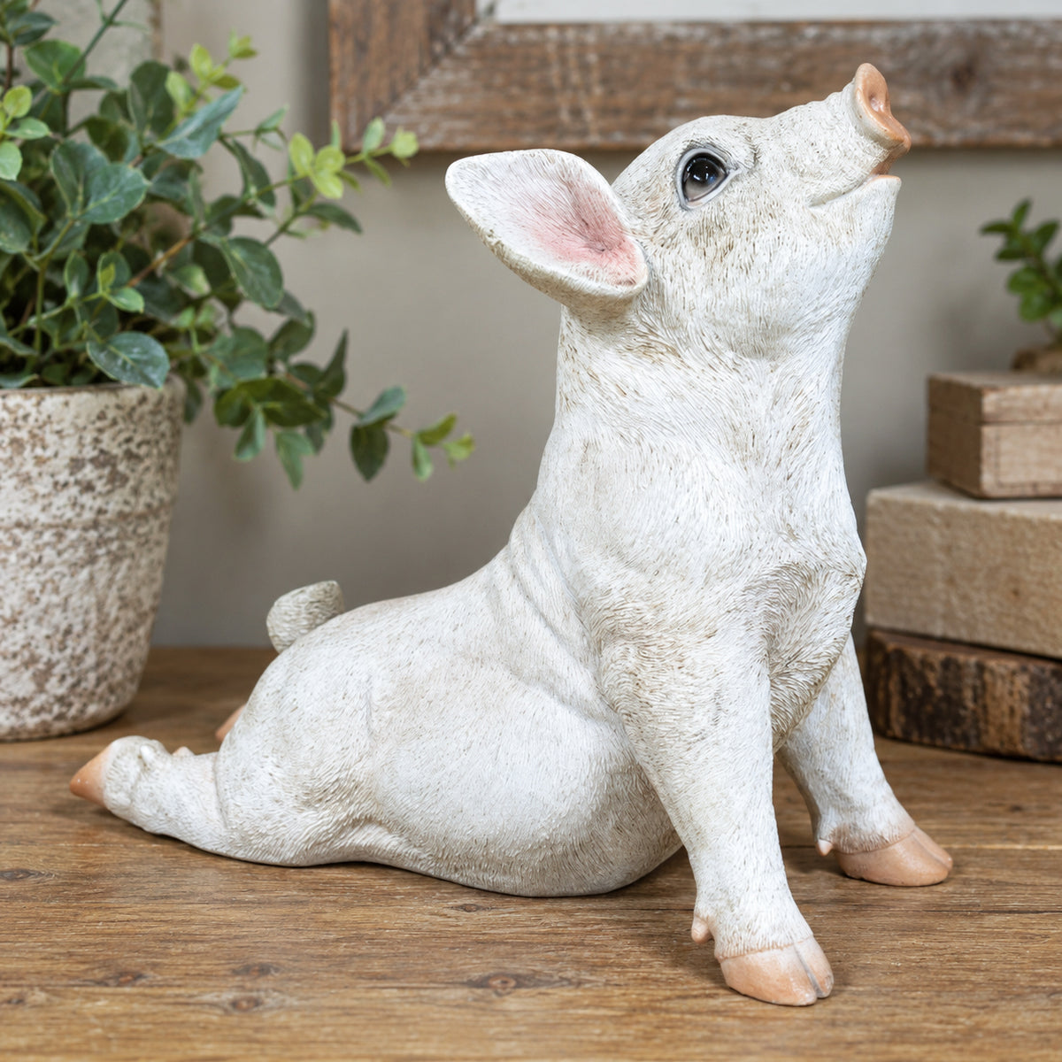 Stretching Pig Ornament