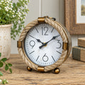 Vintage Gold Round Rope Mantel Clock