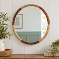 Two Tone Wooden Round Wall Mirror
