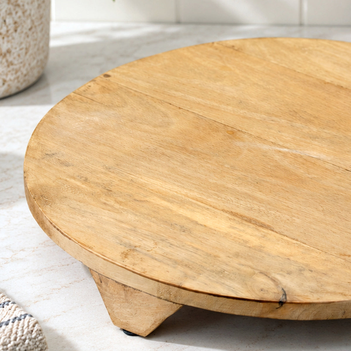 Natural Mango Wood Pedestal Board