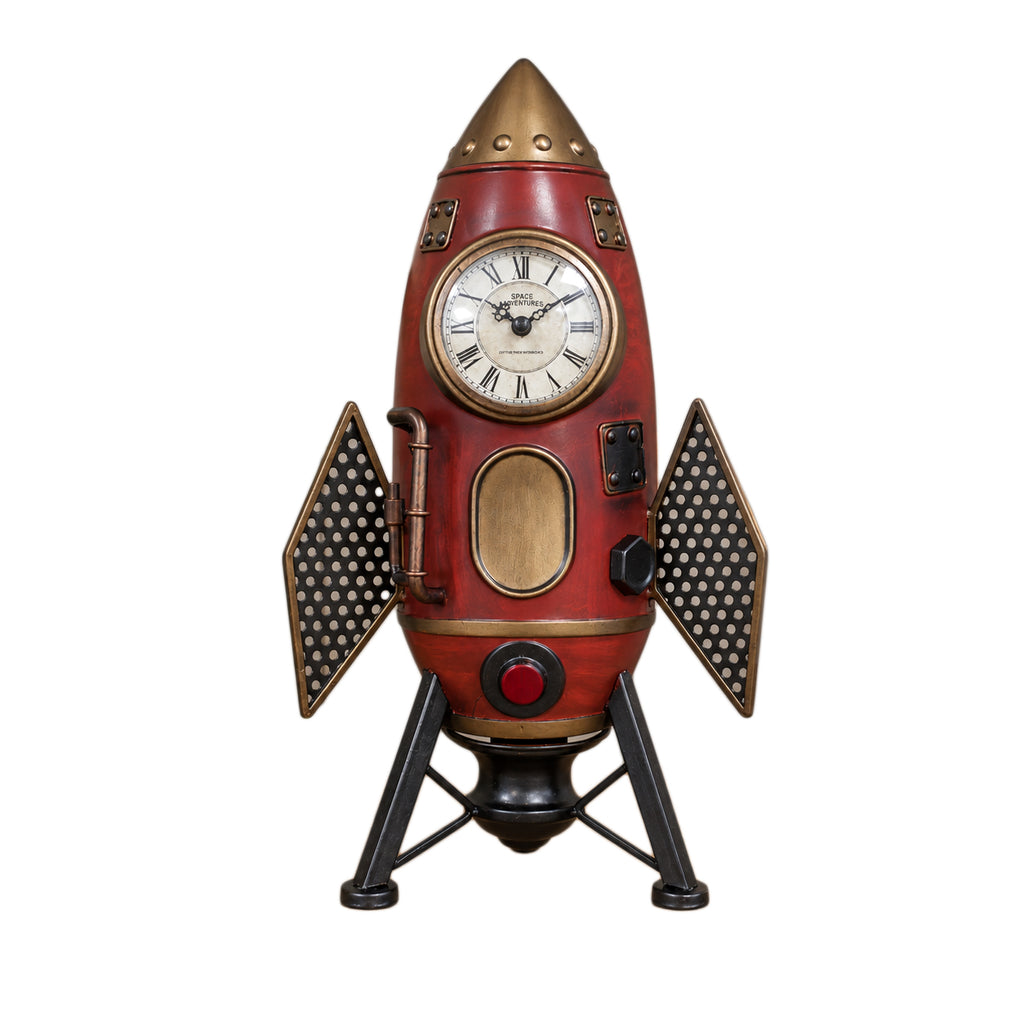 Vintage Red Rocket Clock