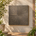 Textured Sunburst Metal Decorative Wall Panel