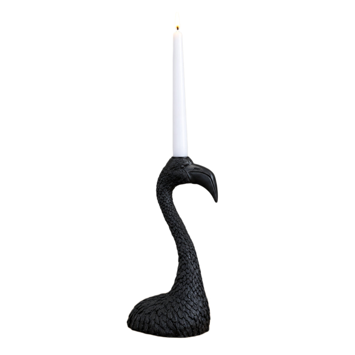 Black Flamingo Bird Candlestick Holder