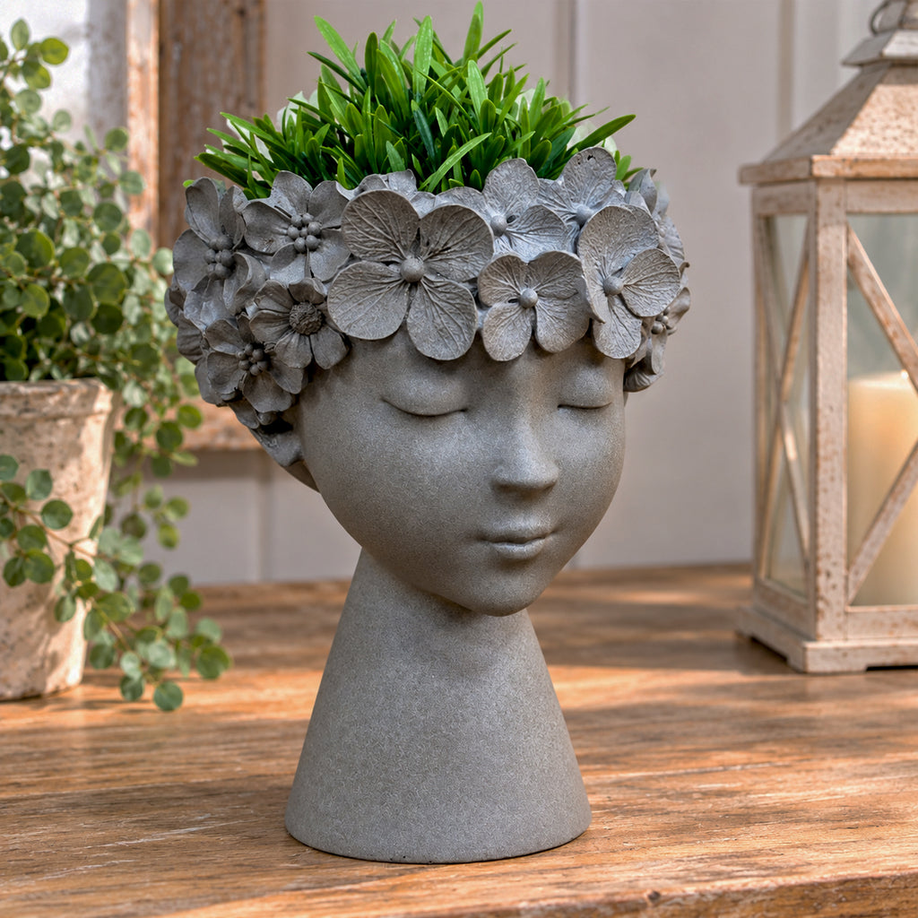Floral Lady Head Planter