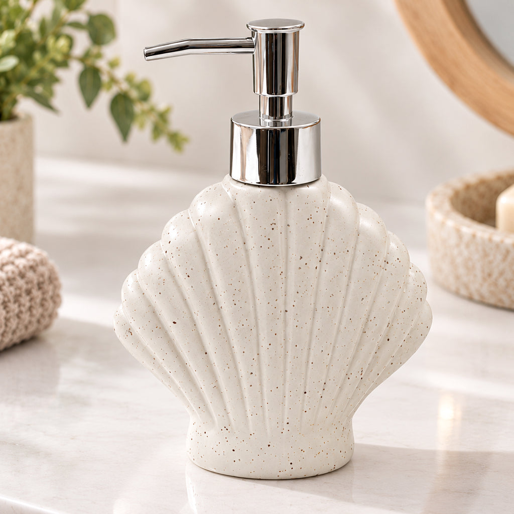 Set of 2 Speckled Shell Bathroom Accessories